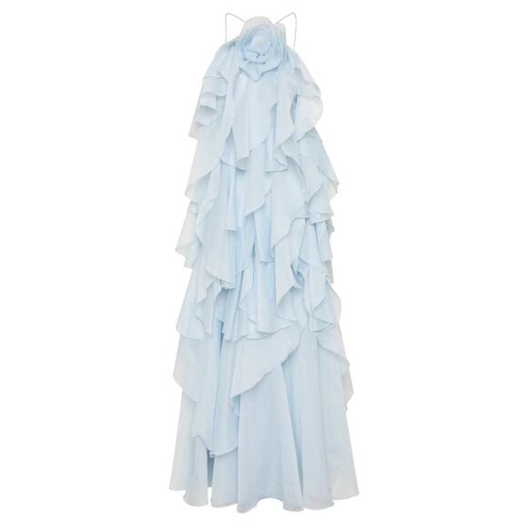 Aje Pandorea Layered Maxi Dress Silver Blue US 6 - Picture 5 of 11